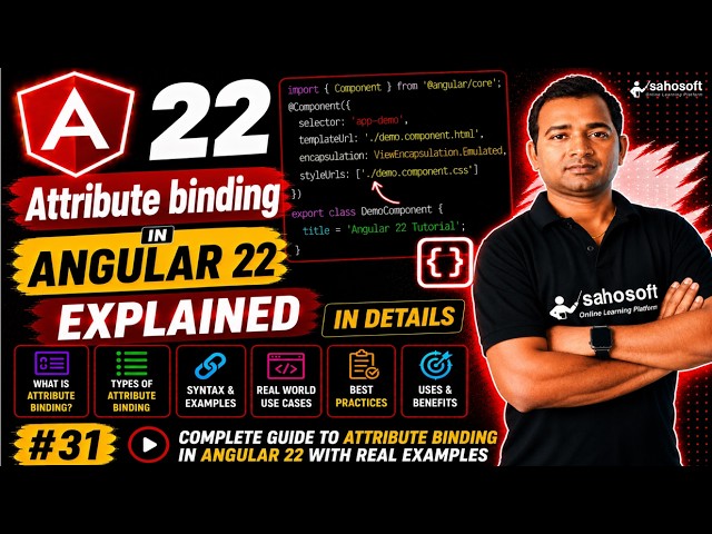 Attribute Binding in Angular 22 Explained in Detail | Angular 22 Complete Course 2026