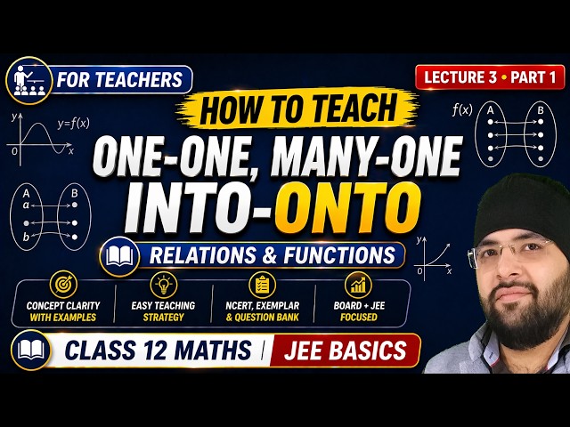 How to Teach Types of Functions | One-One, Many-One, Into, Onto | Class 12 Maths | JEE Basics