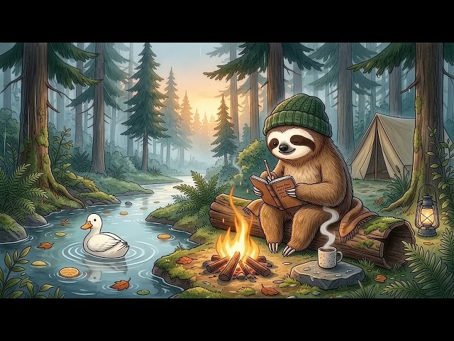 Night in the Forest 🪵 🦥 Rainy Lofi Beats for Deep Focus, Studying & Relaxation