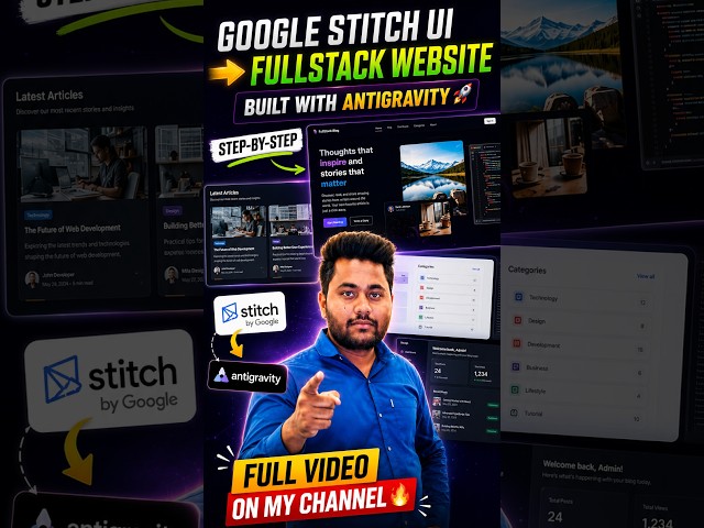 Build & Deploy a Full Stack Blog Website #reactjs #googlestitch #antigravity #frontenddeveloper #ui