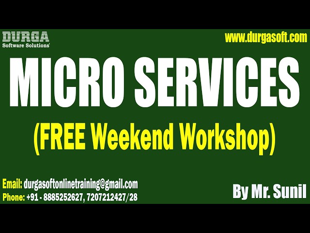 MICRO SERVICES (FREE Weekend Workshop) tutorials || by Mr. Sunil On 28-02-2026 @10:30AM (IST)