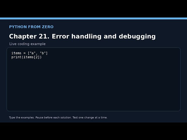 Error handling and debugging 