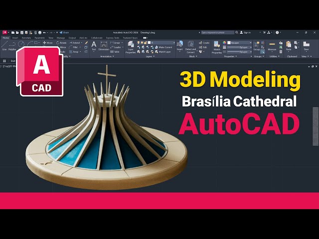 AutoCAD 3D Tutorial – Modeling the Brasília Cathedral Step by Step ⛪ | Architectural Project