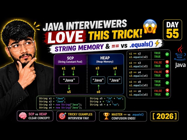 Java Interviewers LOVE This Trick! 🤯 String Memory & == vs .equals() ⚡ [2026]