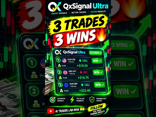 3 Consecutive Wins 📈| QxSignalUltra #qxsignalultra #otctrading #tradingresults #qxbroker #tradingbot