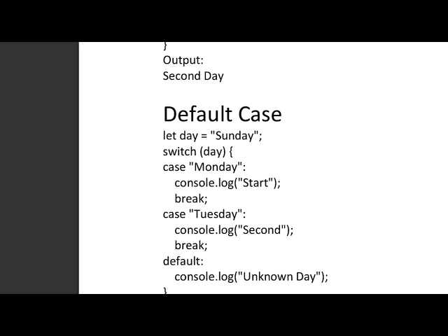 Javascript switch statement 