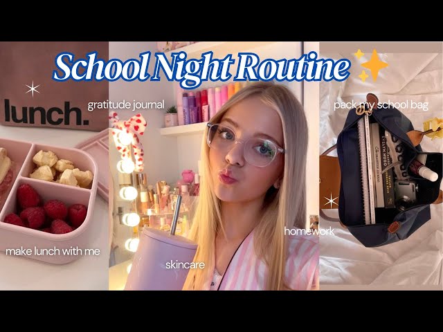SCHOOL NIGHT ROUTINE ✏️🌙 | making lunch | pack my bag | homework