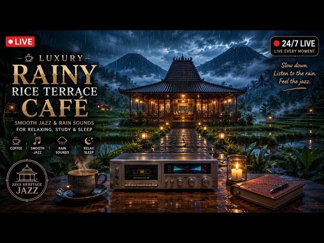 Rainy Jazz Cafe ☕ Cozy Java Heritage Coffee Shop Ambience for Work, Study & Relaxation