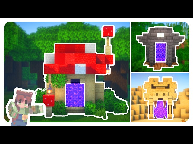 5+ Nether Portal Designs in Minecraft! | Tutorial