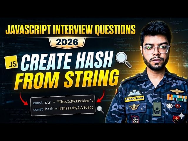 Javascript interview questions string to hash string | Most Asked JavaScript Interview Question 2026