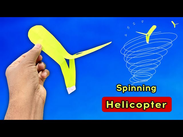 Best Spinning Paper Helicopter, New Flying Paper Glider, Make flying paper toy, helicopter fan