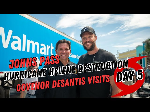 Hurricane Helene | Day 5 | Govenor Ron Destantis Visits John's Pass | + Fishing Trips this weekend!