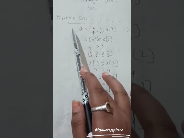 Bubble sort using python @HsQuotesSphere