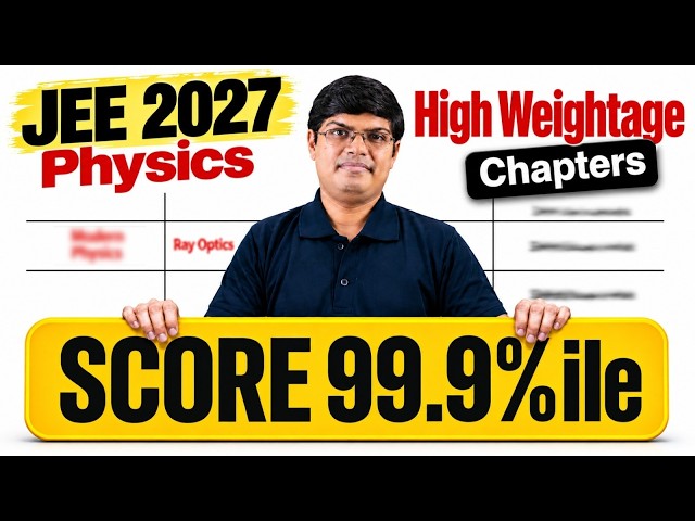 Don't SKIP These Chapters for Physics 🚨| High Weightage Chapters for JEE Mains 2027 ✅| eSaral