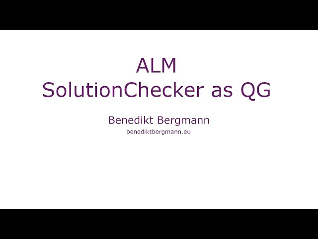 ALM - Solution Checker as quality gate