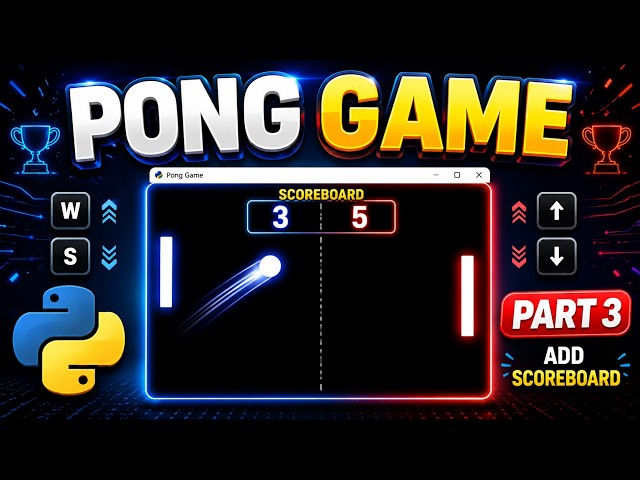 Build Pong Game in Python | Part 3 - Add Scoreboard