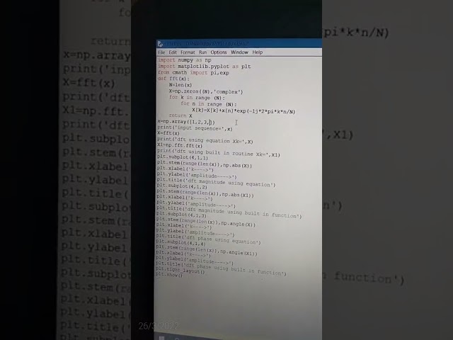 DFT of a sequence using Python program...