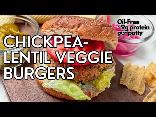 Easy Homemade Veggie Burger Anyone Can Make! (lentil & chickpeas)💪