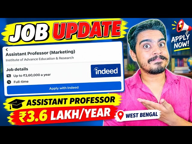 Assistant Professor Job Kolkata! 🔥 Marketing Faculty Vacancy | ₹30,000/Month | Private Job 2026