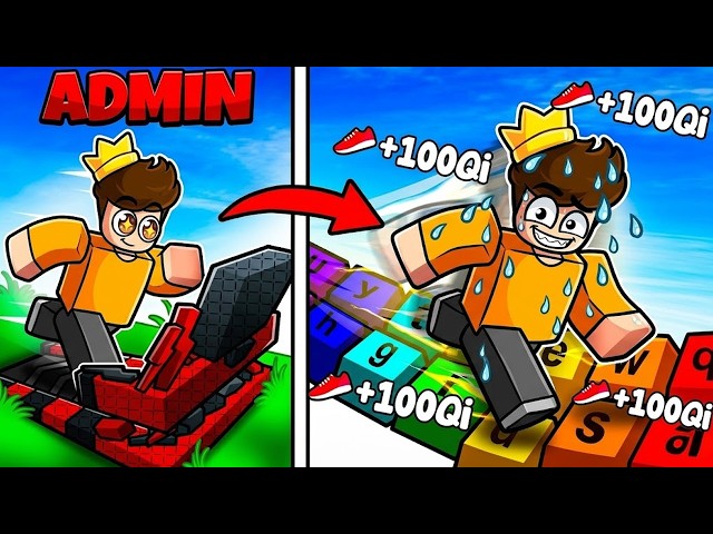 Noob To Pro With ADMIN TREADMILL in +1 Speed Keyboard Escape Roblox!