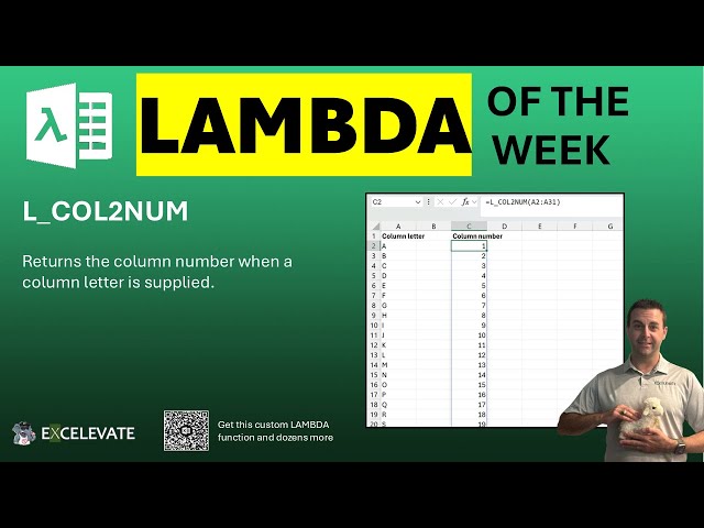 LAMBDA of the Week: L_COL2NUM - 9/18/2026 [FREE WORKBOOK!]