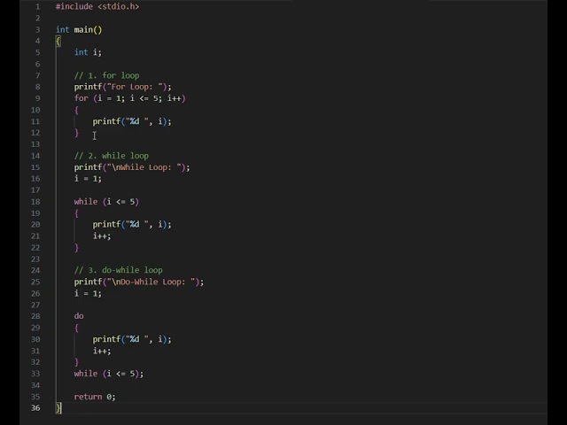 Loop concept in C
