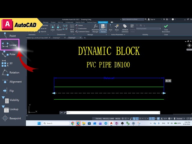 How to Create a Stretchable PVC Pipe Dynamic Block in AutoCAD