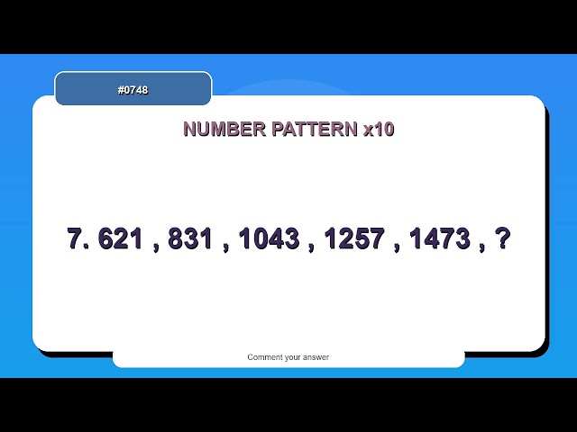 Number Pattern Challenge #0748 | 10 Number Pattern Practice Questions