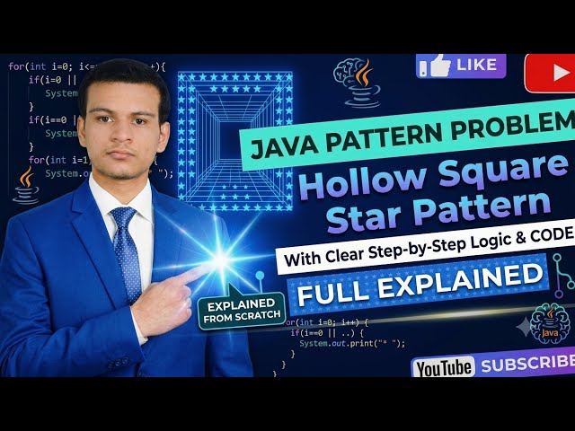 Printing Hollow Square Star Pattern Problem in Java 