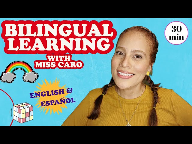 Bilingual Learning | Kids Songs| Colors| Shapes| Learning with Miss Caro| Wheels On The Bus And More