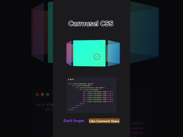 Amazing Carousel Effect Using Only HTML & CSS - Image Slider || #html #css #javascript #code