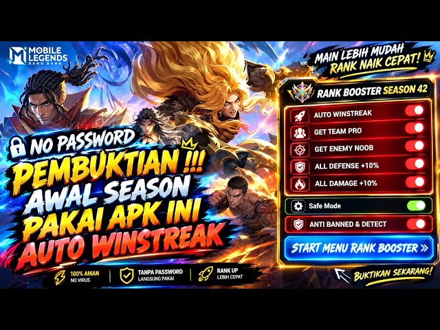 PEMBUKTIAN‼️RANK BOOSTER MOBILE LEGENDS SEASON 42 AUTO WINSTREAK 