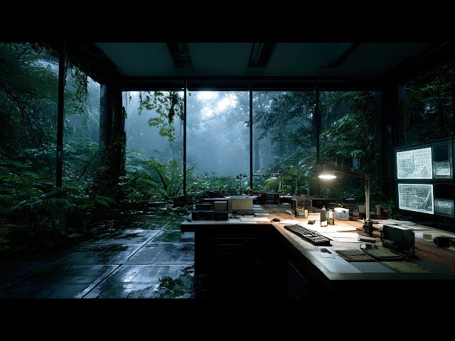 Sleep Faster Tonight 🌙 | Futuristic Dark Ambient for Sleep | Jungle Command Center at Night