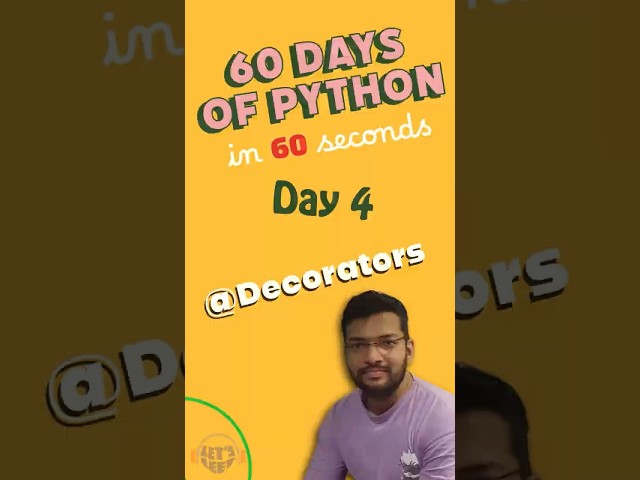Decorators in python  | 60 Days of python #education  #coding #pythonprogramming