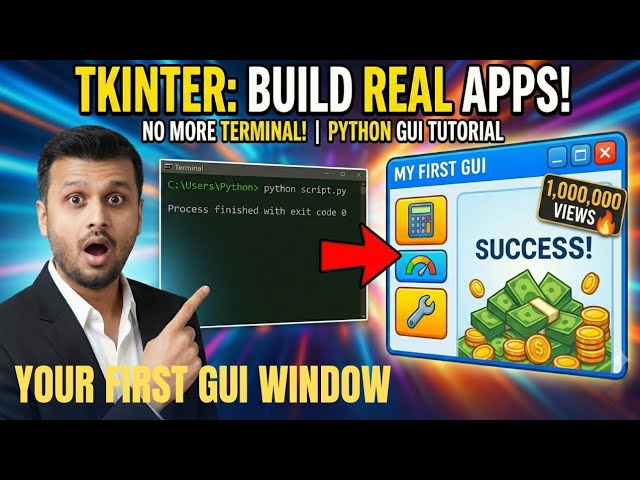 Create Your First Tkinter GUI Window | Python Desktop App Tutorial for Beginners (2025) | M4EP1