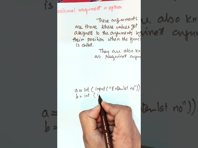 Positional Arguments in Python | Function Arguments Explained with Examples #shorts #education
