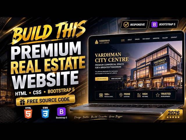 Build a Premium Commercial Real Estate Website | Vardhman City Centre Bootstrap 5 Design