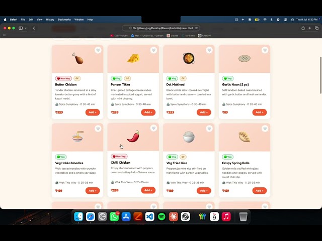 FreshBite – Online Food Ordering Website | Web Development Internship Project