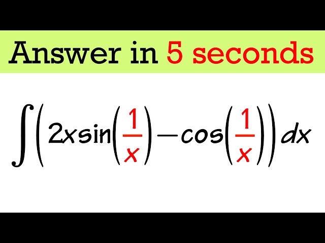 How to solve a hard integral in 5 seconds!