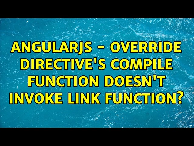 AngularJS - Override directive's compile function doesn't invoke link function?