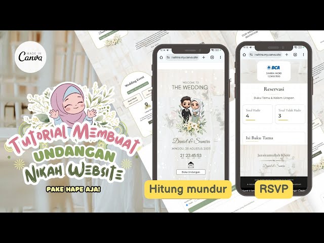 Cara Membuat Undangan Pernikahan Website di Canva Gratis |  Hitung Mundur dan Bisa Isi Buku Tamu