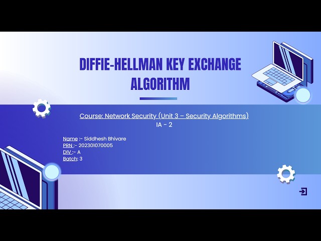 Diffie–Hellman Key Exchange Algorithm