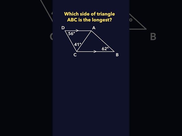 Can You Find the Longest Side of Triangle ABC? No Lengths Given!