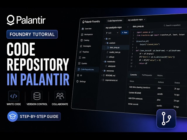 4. palantir foundry tutorial | code repository in palantir | first no code pipeline