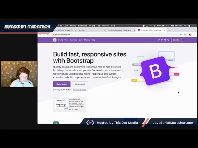 JavaScript Marathon: "Getting Starting in Web Design using CSS Libraries"