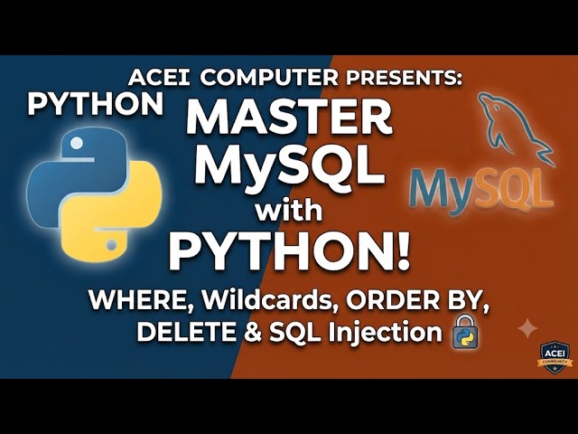 #aceicomputer Python MySQL Tutorial: How to Select, Filter, Sort, and Delete Data
