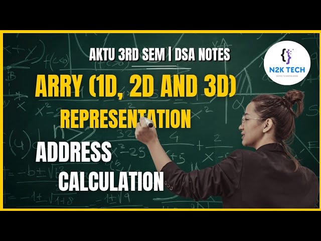 Arrays in DSA Explained | 1D, 2D, 3D Arrays | Representation & Address Calculation | AKTU 3rd Sem