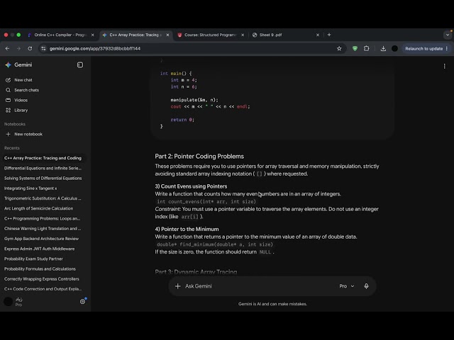 pointers tracing questions and dynamic arrays