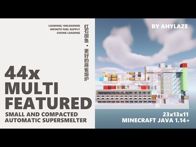 A Compacted Fully-automatic Super-Smelter | 44x with multiple features | Minecraft Java