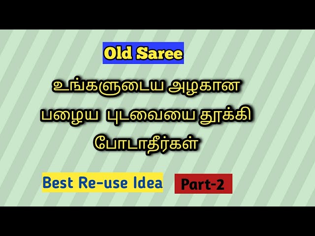 Old Saree Re-use Idea /Chudithar Stiching Method.Part-2